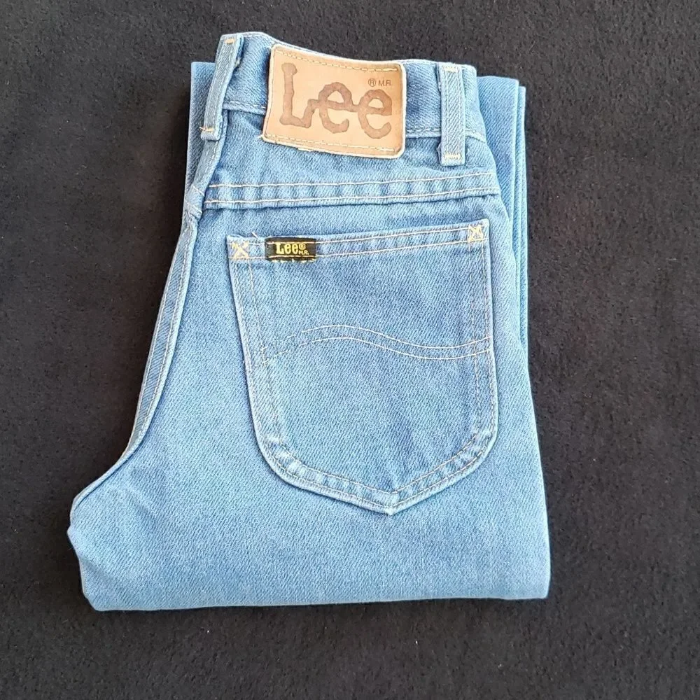 Vintage 1990s Bright Blue Lee Jeans Sz 10 Slim